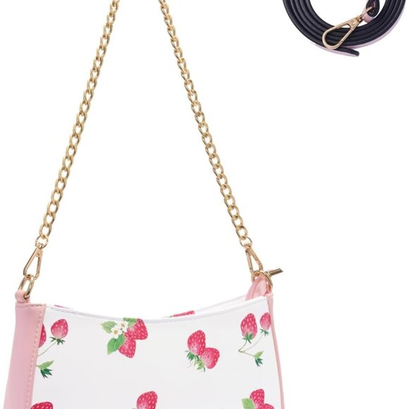 Small PU Leather Crossbody Bag with Fruit Prints for Women - Picture 1 of 6